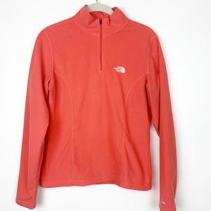 NORTHFACE 1/4 ZIP PULLOVER CORAL SIZE SMALL